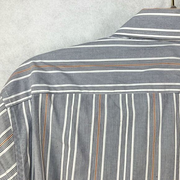 Banana Republic SzM 15-151/2 Blue and Orange Stripped Dress Shirt - Picture 4 of 12